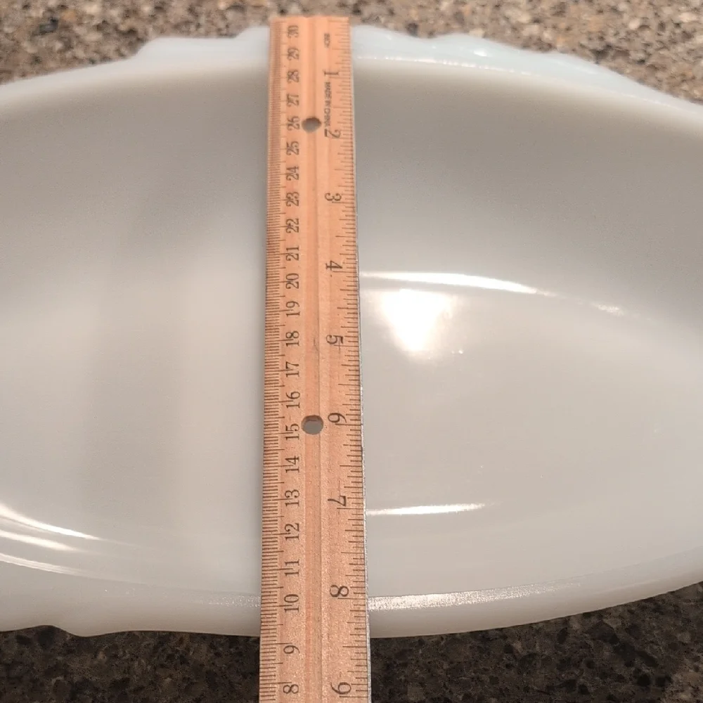 Glasbake Vintage Milk Glass Fish Platter